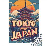 Retro Tokyo Japan Travel Jigsaw Puzzle for Adults, 1000 Pieces, 38x26cm/1000pcs, Screen-Free Activity, Evening Leisure And Time at Home