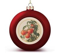 Retro Tomatoes on The Vine Christmas Ball Ornaments Shatterproof Hanging Xmas Balls for Christmas Tree Decoration Red Xmas Tree Balls for Holiday Wedding Party