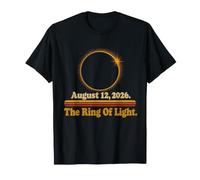 Retro Total Solar Eclipse 2026 Minimalist Simple Line Art T-Shirt