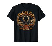 Retro Total Solar Eclipse 2026 Yoga Instructor Meditation T-Shirt