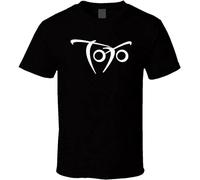 Retro TOTO Face Symbol Rock Band Shirt Black White Tshirt Men's Black