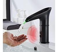 Retro Touchless Waterfall Faucet - Black Ancient Mixer Tap with Color Chan for Hot & Cold Water Ideal for Bathroom & Sink - Modern Home Upgrade