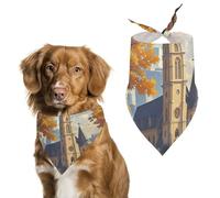 Retro Tourism Dog Bandanas for Feeding Grooming, Triangle Pet Bibs Washable Pets Scarf for Cats & Dogs
