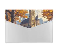 Retro Tourism File Folder, Waterproof Expanding File Folder with 6 Pockets, Durable PP Document Organizer for Office, Home