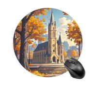 Retro Tourism Mouse Pad - Ultra Thin, 7.8 Inch Round Mousepad with Non-Slip Rubber Base, Waterproof Mouse Mat for Office, Gaming