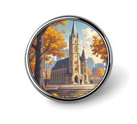 Retro Tourism Round Badge for Men Women, Durable & Stylish Lapel Pins, Lightweight Metal Badges for Shirts, Jackets, Hats