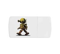 'Retro Toy Robot' Pill Box with Tablet Splitter (PI00033801)