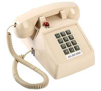 Retro Traditional Landline Phone (Updated Visible Ringing Indicator), Classic 2500 Analog Desk Phone (Hearing Aid Compatible), Vintage Telephone Metal Bell, Old School Backup Phone for Home,Beige