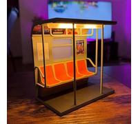 Retro Train Night Lighting,Vintage City Subway Lamp,Miniature Train Model with Lighting,Home LED Decoration Novelty Lamp,Collectible Model for City & Subway Enthusiasts