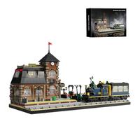 Retro Train Station Building Blocks Set, Urban Railway Station Modular Building Bricks Model Toy, Creative European Style Architectural Building Bricks Kit, Ideas Gifts for Train Enthusiast(3587PCS)