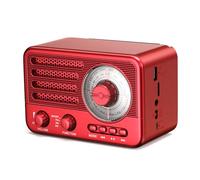 Retro-Transistorradio, batteriebetriebenes AM-FM-SW-Radio, kleines wiederaufladbares tragbares Radio mit 1800 mAh Lithium-Ionen-Akku, unterstützt TF-Karte/Aux/USB-MP3-Player (pink)