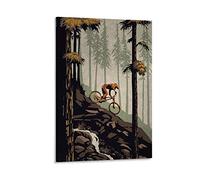 Retro Travel Adventure Poster Forest Mountain Bike Race Poster Decorative Painting Canvas Wall Posters And Art Picture Print Modern Family Bedroom Decor Posters 20x30inch(50x75cm)