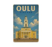 Retro Travel Finland Oulu Metal Tin Sign