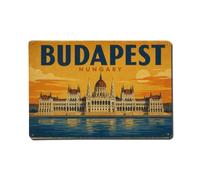 Retro Travel Hungary Budapest Metal Tin Sign