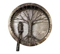 Retro Tree Design Drum | Handcraft Drum Wall Decoration | Kids Hand Drum With Stick, Drum Decorations, Decorative Small Round Hand Drum With Stick and Retro Tree Design for Children’s Activities