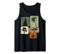 Retro Tree Silhouette Nature Palm Acacia Pine Cedar Conifer Tank Top