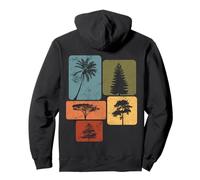 Retro Tree Silhouette Nature - Palm, Pine, Acacia, Cedar Pullover Hoodie