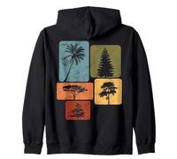 Retro Tree Silhouette Nature - Palm, Pine, Acacia, Cedar Zip Hoodie