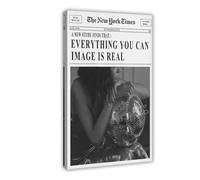 Retro Trendy Black And White Newspaper Magazine Poster, The New York Times Poster, Minimalist Wall Art, For Home Bedroom Dorm Wall Decor (3) Frame-style 20x30inch(50x75cm)