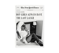 Retro Trendy Black And White Newspaper Magazine Poster, The New York Times Poster, Minimalist Wall Art, For Home Bedroom Dorm Wall Decor (2) Unframe-style 20x30inch(50x75cm)