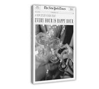 Retro Trendy Black And White Newspaper Magazine Poster, The New York Times Poster, Minimalist Wall Art, For Home Bedroom Dorm Wall Decor (13) Frame-style 12x18inch(30x45cm)