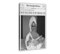 Retro Trendy Black And White Newspaper Magazine Poster, The New York Times Poster, Minimalist Wall Art, For Home Bedroom Dorm Wall Decor (9) Frame-style 16x24inch(40x60cm)