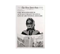 Retro Trendy Black And White Newspaper Magazine Poster, The New York Times Poster, Minimalist Wall Art, For Home Bedroom Dorm Wall Decor (7) Unframe-style 16x24inch(40x60cm)
