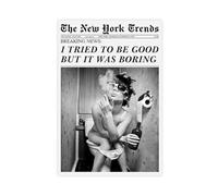 Retro Trendy Black And White Newspaper Magazine Poster, The New York Times Poster, Minimalist Wall Art, For Home Bedroom Dorm Wall Decor(15) Unframe-style 12x18inch(30x45cm)