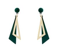 Retro Triangle Double Layer Geometric Dangle Earrings for Women Bohemian Modern Hollow Minimalist Statement Lightweight Fashion Drop Earring Birthday Mother's Day Christmas Theme Party Jewelry, M
