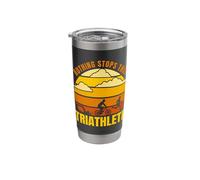 Retro Triathlete Training Graphic for Triathlon Fan Stainless Steel Insulated Tumbler