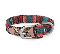 Retro Tribal Pattern Dog Collar Adjustable Martingale Pet Collar Female Male Cute Cat Collars No Pull Dog Choker Collars for Small Medium Large Pet