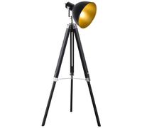 HOMCOM Stand Floor Lamp Tripod Light Livingroom Studio Dome Shade Retro Style Black And Gold, Gold