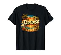Retro Tropical Paradise Sunset Beach Vintage T-Shirt