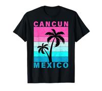 Retro Tropical Sunset Cancun Beach Mexico Summer Vibes T-Shirt