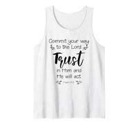 Retro Trust in Him He Will Act - Bible Verse Christian Faith Tank Top