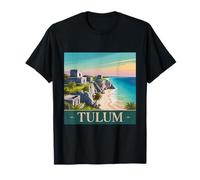 Retro Tulum Mexico Mayan Ruins Travel Souvenir Art T-Shirt