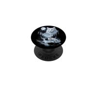 Retro Turkish Angora Cat Moon 90s Bootleg Meme Kitten Cats PopSockets Adhesive PopGrip