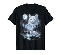 Retro Turkish Angora Cat Moon 90s Bootleg Meme Kitten Cats Value Graphic T-Shirt, Men, Black, XL