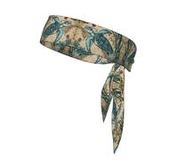 Retro Turtles and The sea Sports Headband Tie Double-Sided Breathable Sweat-Absorbing Band for Running Cycling Gym Workouts Head Tie Adjustable Fit