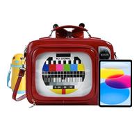 Retro TV Shoulder Bag - Novelty Television Handbag, Vintage Style Purse | Portable Multifunctional Women Girls School Travel, Quirky Artistic Aesthetic Carrier With Top Handle