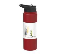 Retro TV Static Noise Gecko Lizard Art Stainless Steel Insulated Water Bottle