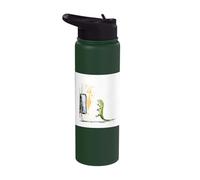 Retro TV Static Noise Gecko Lizard Art Stainless Steel Insulated Water Bottle