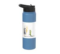 Retro TV Static Noise Gecko Lizard Art Stainless Steel Insulated Water Bottle