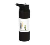 Retro TV Static Noise Gecko Lizard Art Stainless Steel Insulated Water Bottle