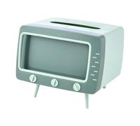 Retro TV Tissue Box - Vintage TV Design Multifunctional Tissue Dispenser Box Phone Holder | Compact Desk Size with Decorative Organizing Function, by