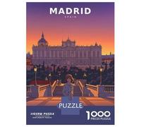 Retro Twilight at The Palace Gates Jigsaw Puzzle 1000 Pieces, Historic Square Architecture, Thick Cardboard Pieces, Birthday Gift for Home Décor Fans, Paper Board, 70x50cm/1000pcs