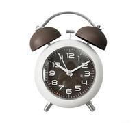 Retro Twin Bell Alarm Clock with Night Light Loud for Home Office and For Dormitory, No Snooze Option, Reliable Performance (Brown)