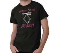 Retro Twisted Sister Stay Hungry Heavy Metal Adult Short Sleeve Crewneck Tee Black