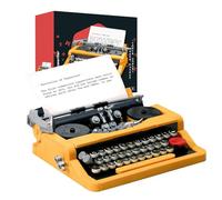Retro Typewriter Toy - Building Block Model Kit, Classic Mini Display Set, Creative Assembly Collectible Desk Ornament, Detailed Vintage Inspired Structure Design | Nostalgic Decorative Piece For Hobb
