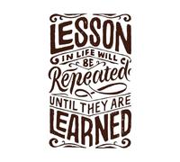 Retro Typography Quotes Lesson in Life Will be Repeated Until They are Learned Vinyl Wall Decals 36x58.3cm Art Mural Painting Coffee